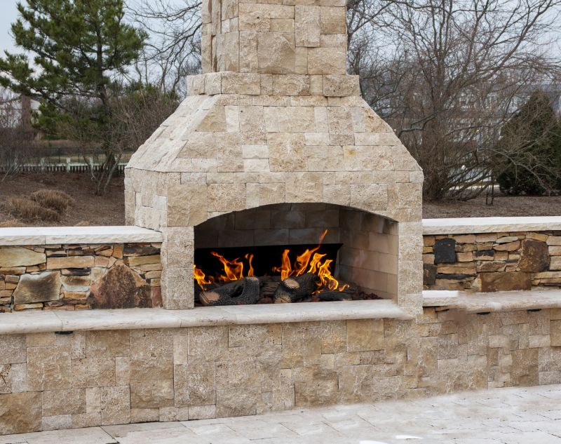 Elegant Stone Fireplace